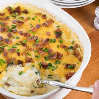 Scalloped Potatoes with Bacon and Chives