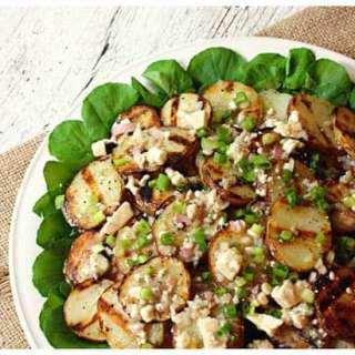 Grilled Potato Salad with Blue Cheese Vinaigrette