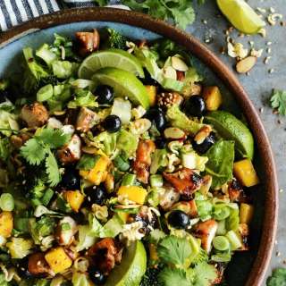 Chopped Ramen Noodle Salad with Grilled Teriyaki Turkey