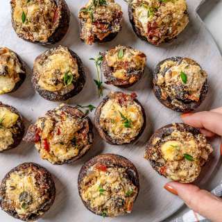 Stuffed Mushrooms with Bacon & Blue Cheese