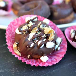 Chocolate Mini Donuts with Rocky Road Toppings