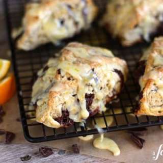 Orange and Dark Chocolate Scones with Orange Glaze