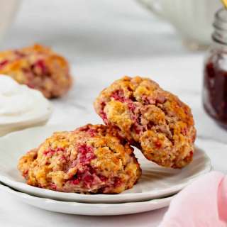 Whole Wheat Raspberry Drop Scones
