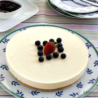 Chilled Yogurt Cake with Blueberry Compote