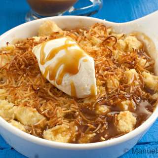Pineapple Crumble with Butterscotch Sauce