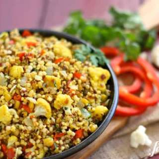 Curried Cauliflower with Israeli Couscous and Grains
