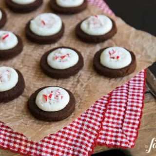 Dark Chocolate Peppermint Shortbread Cookies