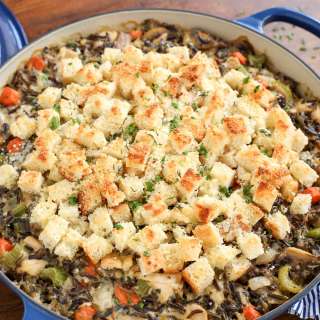 Chicken Wild Rice Casserole with Gruyere