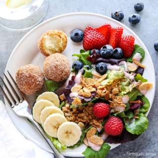Breakfast Salad with Berry Yogurt Dressing