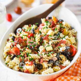 Cheddar Bacon Ranch Pasta Salad