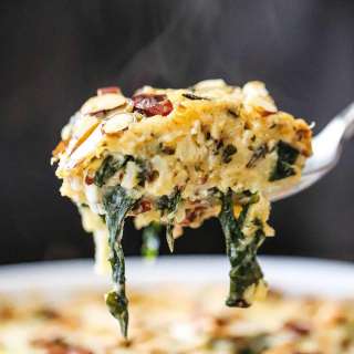 Wild Rice, Spinach and Fontina Casserole