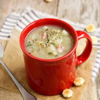 New England Clam Chowder with Salt Pork Belly
