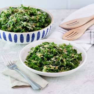 Kale Caesar Salad with Creamy Garlic Dressing