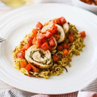 Pesto-Stuffed Chicken with Tomato Relish
