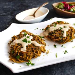 Kartoffelpuffer - Crispy Baked Potato Tahini Patties