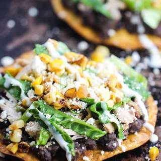 Black Bean and Roasted Chicken Tostada