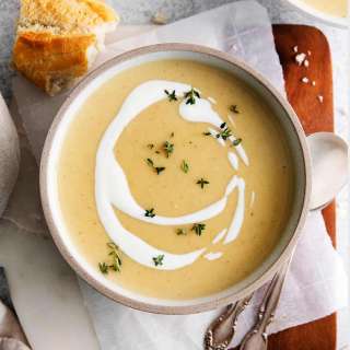 Creamy Potato Soup with Herby Compound Butter