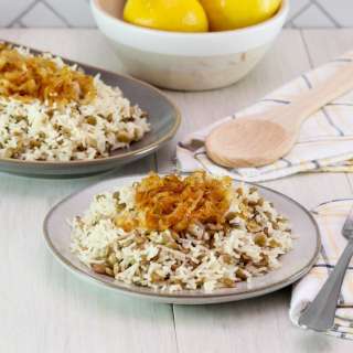 Mujadara - Lentils and Rice with Caramelized Onions