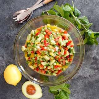 Israeli Salad with Avocado and Mint