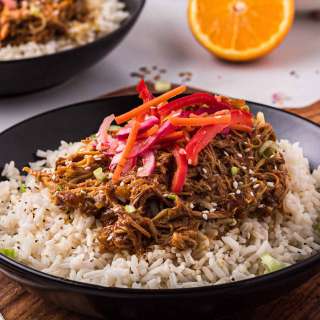 Slow Cooker Orange Chicken with Fresh Asian Slaw