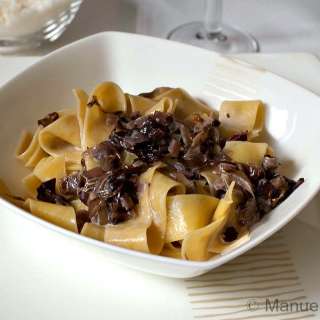 Pappardelle with radicchio and speck