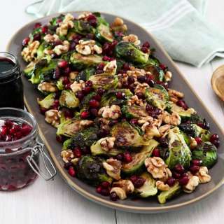 Roasted Brussels Sprouts with Pomegranate Molasses