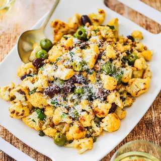 Roasted Cauliflower with Olives and Lemon