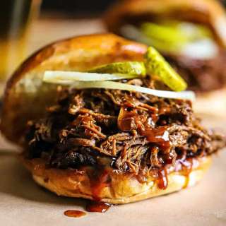 Slow Cooker Chopped Brisket Sandwiches