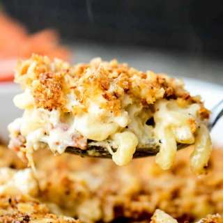 Mac and Cheese with Roasted Cauliflower and Smoked Bacon