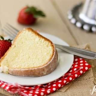 Cream Cheese Pound Cake with Almond Glaze