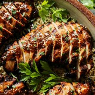 Grilled Turkey Tenderloin with Brown Sugar and Whole Grain Mustard