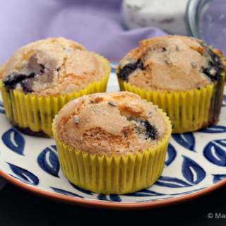 Dairy-free Blueberry Lavender Muffins