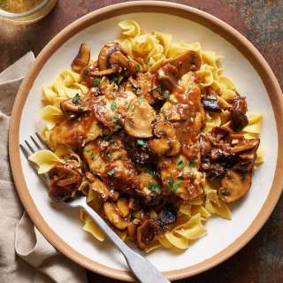 Chicken Marsala with Buttered Noodles