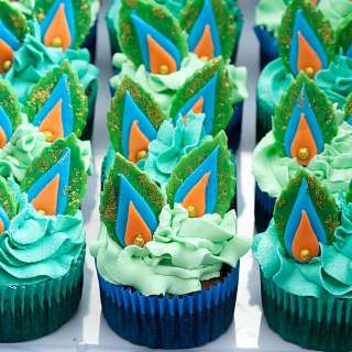 Peacock Cupcakes