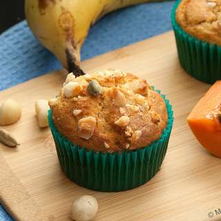Papaya Banana Cardamom Muffins