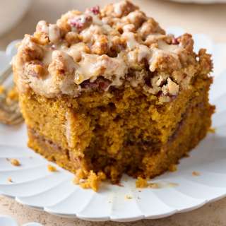Pumpkin Coffee Cake with Maple Glaze