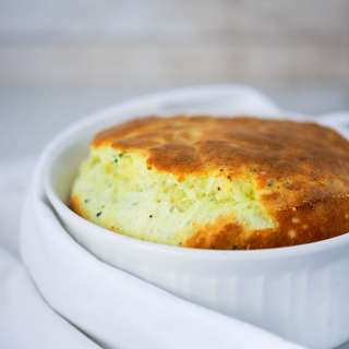 Cheese Soufflé with Asparagus