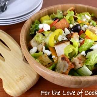 Greek Chicken Salad with Homemade Croutons