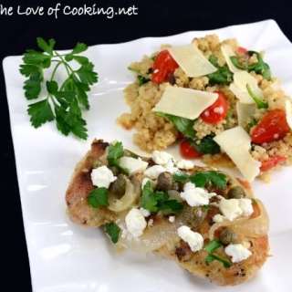 Greek Chicken Thighs with Lemon, Capers, and Feta