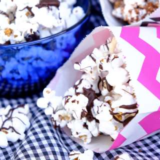 Chocolate Drizzled Popcorn