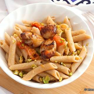 Pasta with Scallops and Lobster Oil
