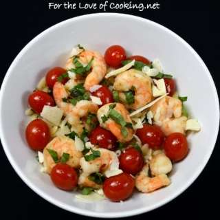 Garlic and Basil Shrimp and Tomatoes over Orzo
