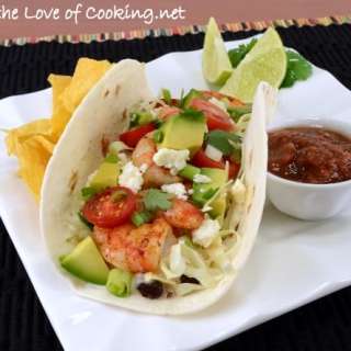 Shrimp Soft Tacos with Creamy Adobo Sauce