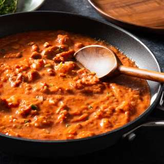 Shrimp and Sausage Pasta Red Sauce