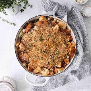 Roasted Garlic and Mushroom Dressing with Sausage