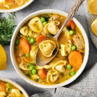 Lemon Chicken Tortellini Soup