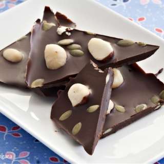 Low Fodmap Dark Chocolate Macadamia Bark