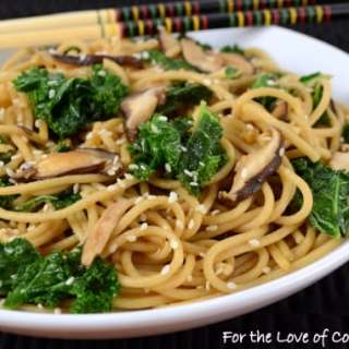 Sesame Noodles with Sautéed Shiitake Mushrooms and Kale