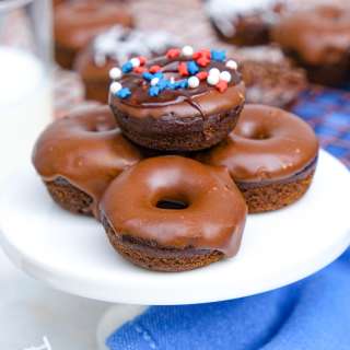 Baked Mini Chocolate Donuts With Chocolate Glaze