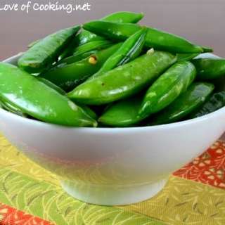 Spicy Sugar Snap Pea Sauté with Garlic and Ginger